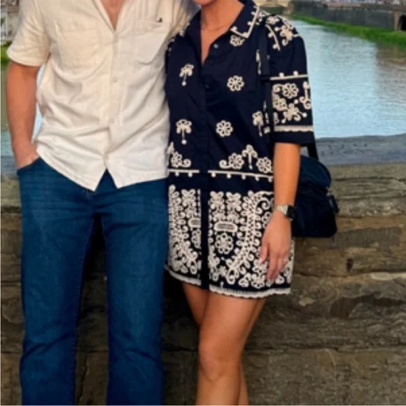 SOLD - Anthropologie Maeve Short-Sleeve Collared Mini Shirt Dress - Picture 14 of 15